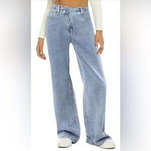 Women's Wide Leg Light Blue Jeans